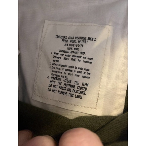 Vintage M-1951 Korean War Wool Field Pants Military Trousers Cold Weather Field - Picture 4 of 11